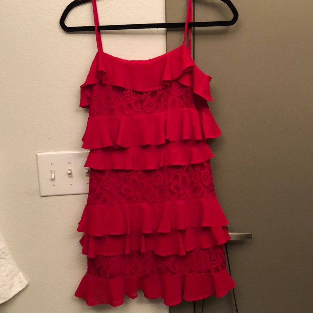 Tobi Red Ruffle Dress - Picture 2 of 3